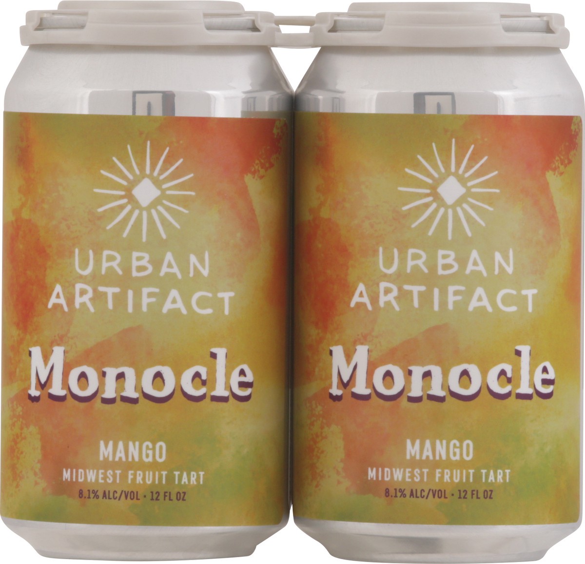 slide 11 of 11, Urban Artifact Monocle Mango Beer 4 - 12 fl oz Cans, 4 ct; 12 oz