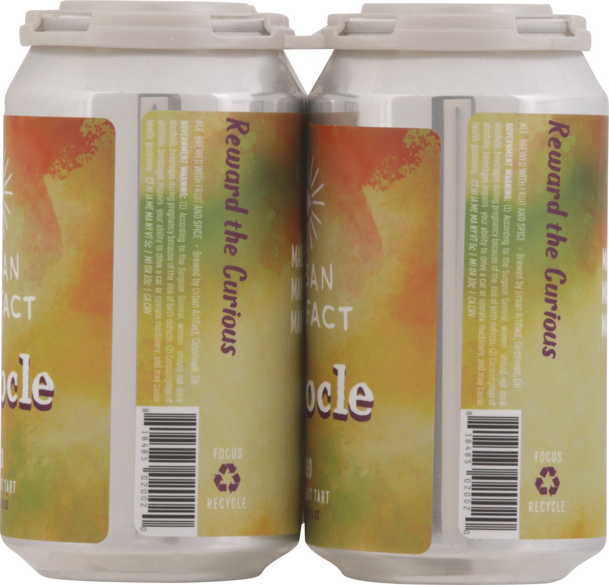 slide 8 of 11, Urban Artifact Monocle Mango Beer 4 - 12 fl oz Cans, 4 ct; 12 oz
