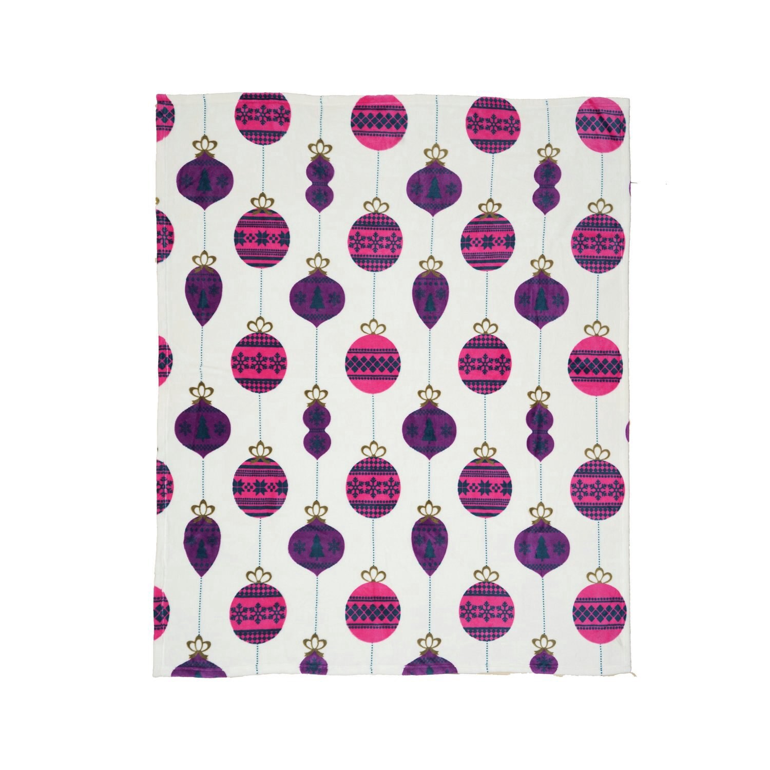 slide 2 of 3, Joyward Flannel Throw Blanket, Ornaments, 50 X 60 In, 1 ct