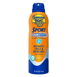 Banana Boat Sport Cool Zone Clear Spray Sunscreen Broad Spectrum, SPF 30, 6 oz