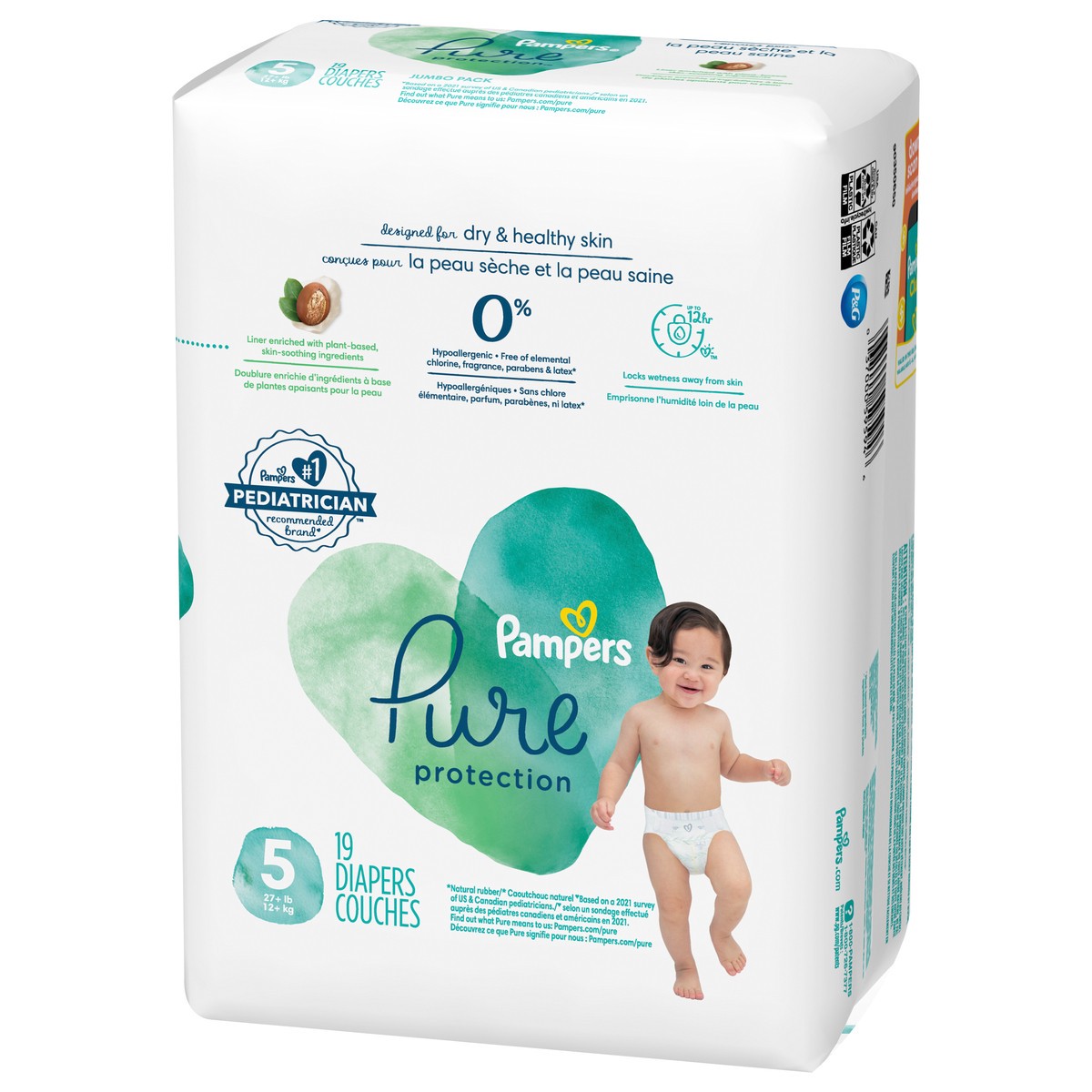 slide 2 of 8, Pure Protection Diapers Size 5 19 Count, 19 ct