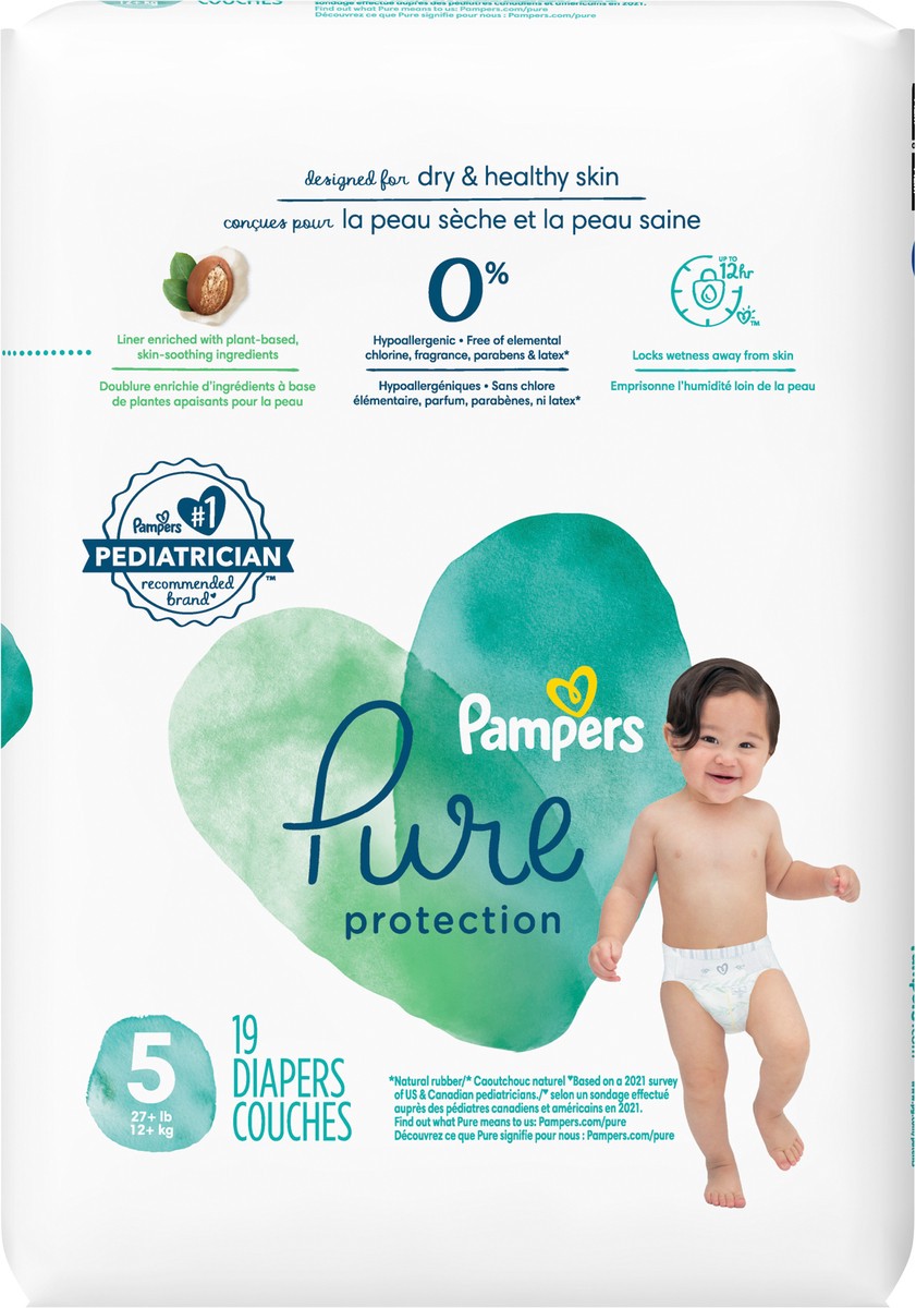 slide 3 of 8, Pure Protection Diapers Size 5 19 Count, 19 ct