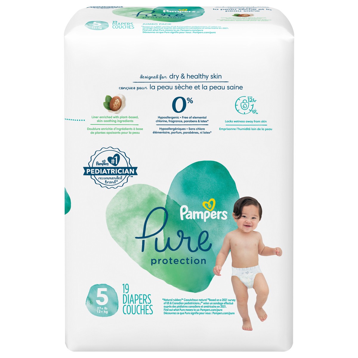 slide 6 of 8, Pure Protection Diapers Size 5 19 Count, 19 ct