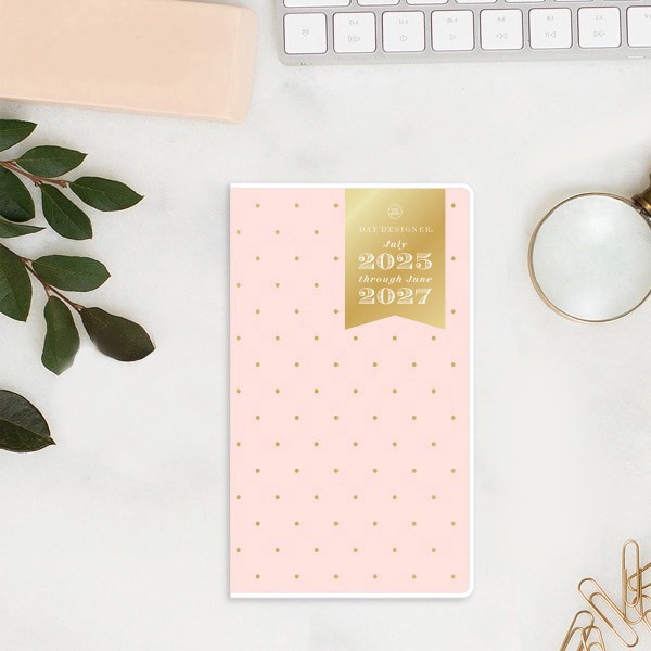slide 6 of 9, 2025-2027 Day Designer 2-Year Monthly Academic Planner, 3-5/8"" x 6-1/8"", Swiss Dot Blush, July 2025 To June 2027, 151666, 1 ct