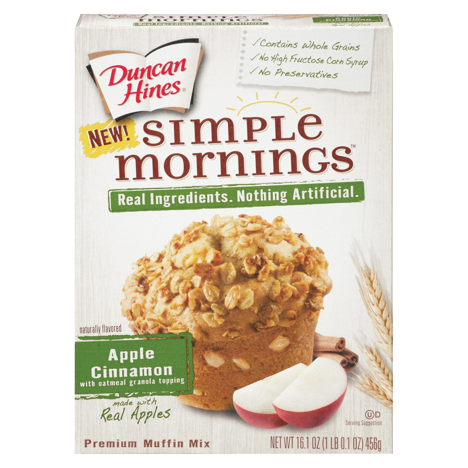 slide 1 of 1, Duncan Hines Simple Mornings Apple Cinnamon Muffin Mix, 16.1 oz