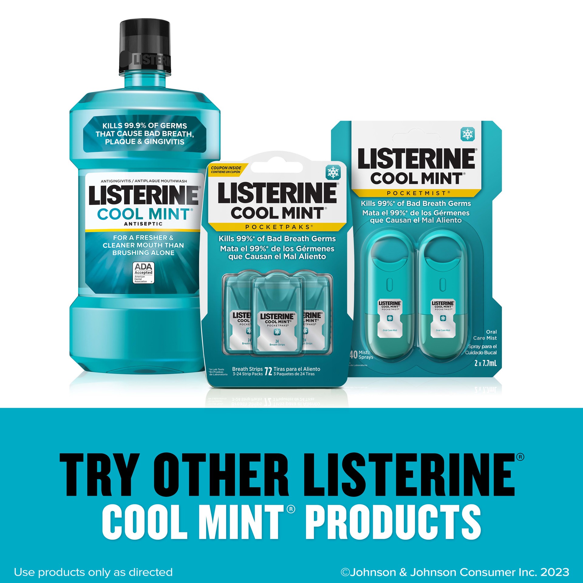 slide 3 of 10, Listerine Pocketmist Cool Mint Breath Spray, 2 ct