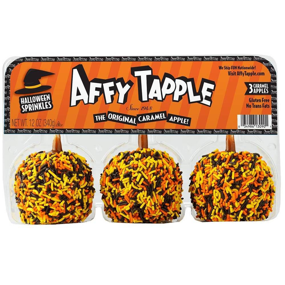 slide 1 of 1, Affy Tapple Halloween Sprinkle Caramel Apple, 3 ct