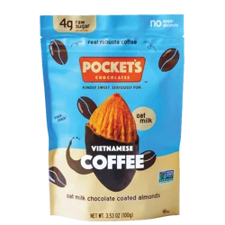 Pocket's Chocolates Vietnamese Coffee Chocolate Almonds, 3.53 oz