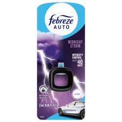 Febreze AUTO Air Freshener, Odor-Fighting Automotive Vent Clip, Midnight Storm Scent, 1 Count