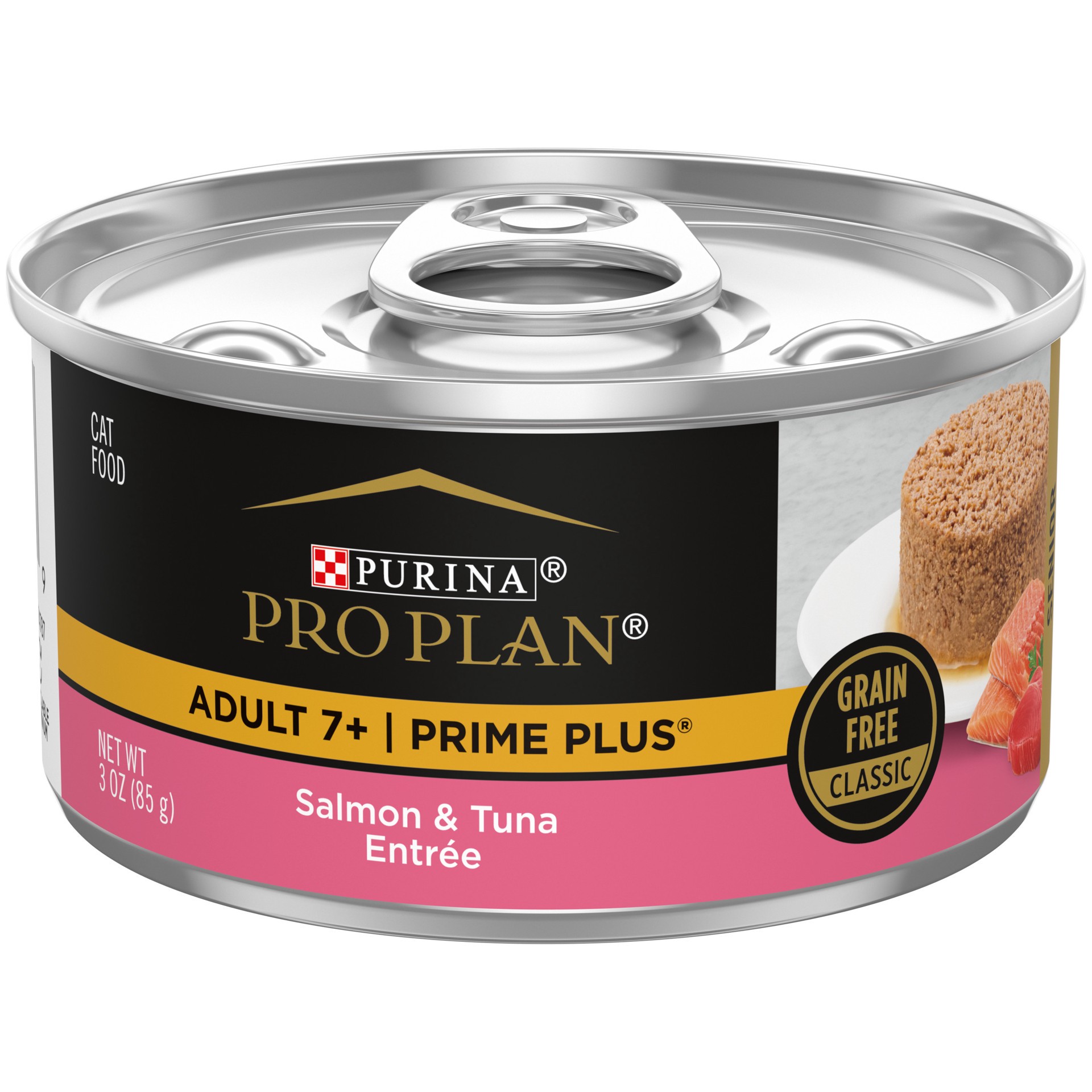 slide 1 of 7, Pro Plan Purina Pro Plan Senior Wet Cat Food Pate, Prime Plus SENIOR 7+ Salmon & Tuna Entree, 3 oz