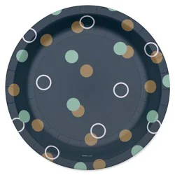 American Greetings 10-Count 7 inch Paper Plates, Bubbles on Navy