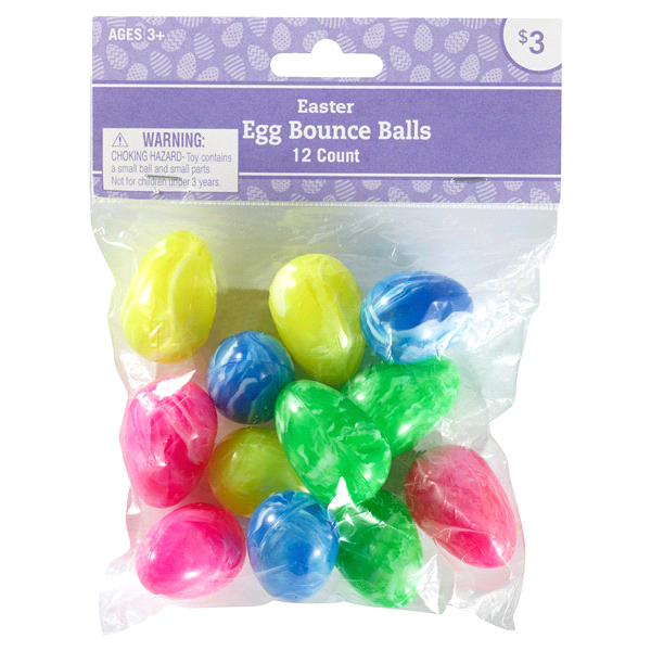 slide 1 of 1, Meijer Easter Egg Bounce Balls, 12 ct