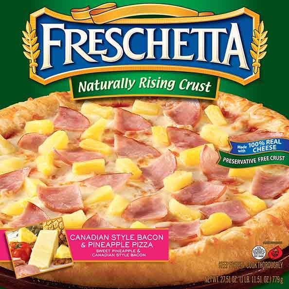 slide 1 of 1, Freschetta Canadian Style Bacon and Pineapple Pizza, 16.6 oz