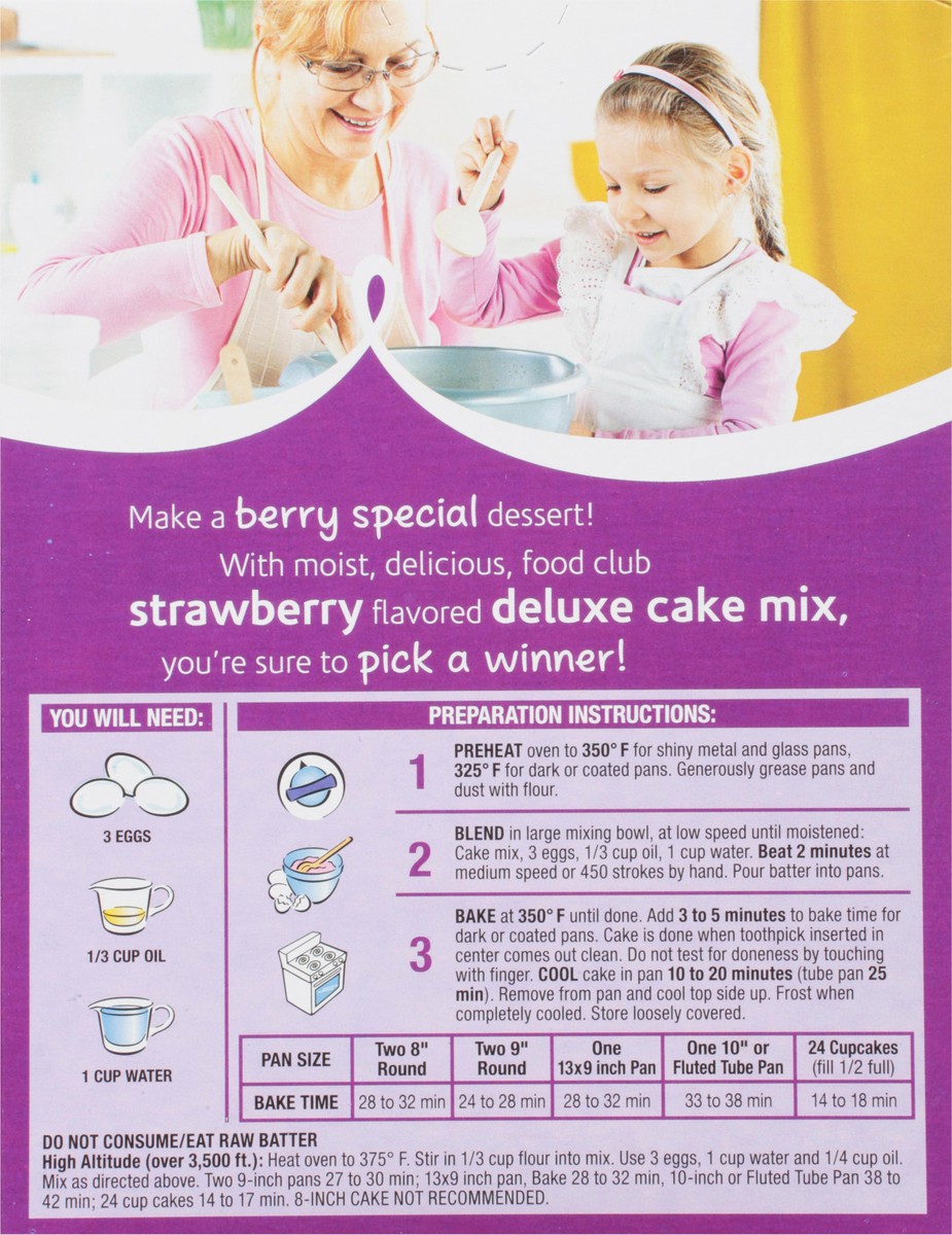 slide 11 of 14, Food Club Deluxe Strawberry Cake Mix 16.5 oz, 16.5 oz