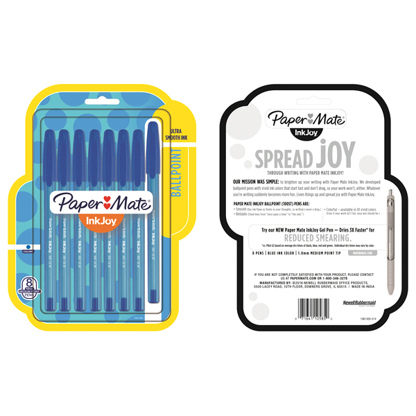 slide 1 of 1, Paper Mate InkJoy 100ST Ballpoint Pens, Medium Point, Blue, 8 ct