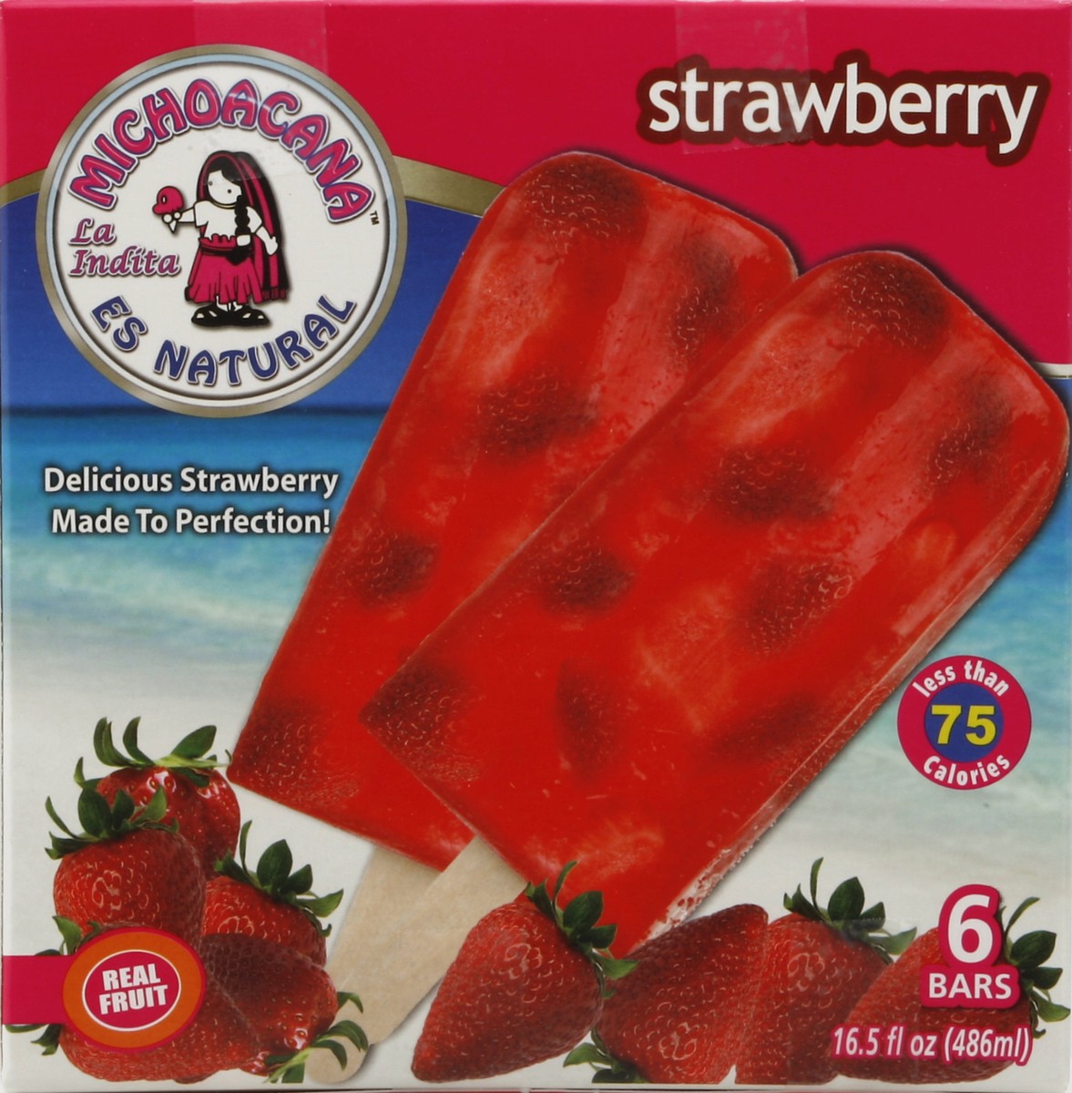 slide 4 of 5, Helados Mexico Strawberry Frozen Fruit Bars 6 ea, 6 ct