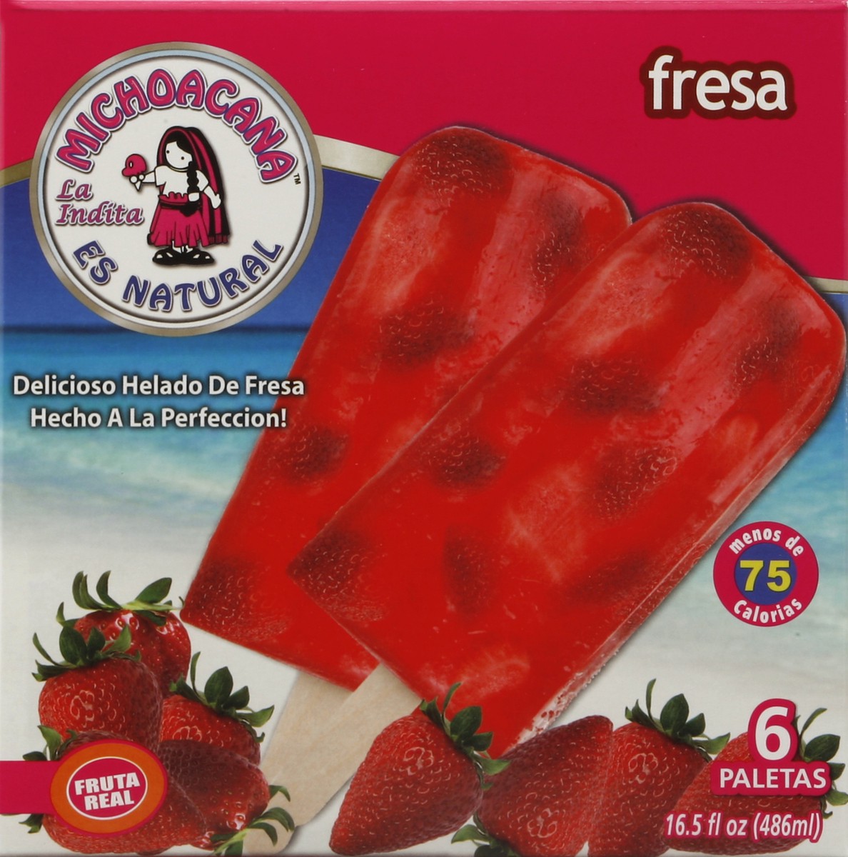 slide 5 of 5, Helados Mexico Strawberry Frozen Fruit Bars 6 ea, 6 ct
