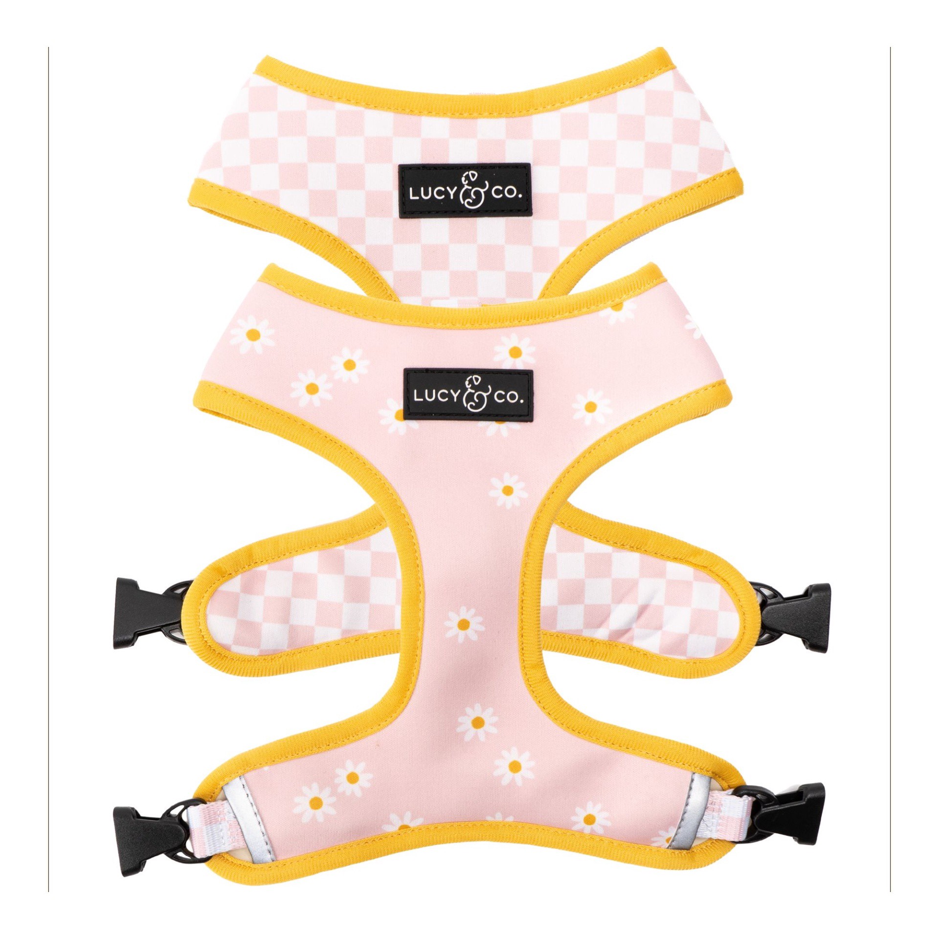slide 1 of 1, Lucy & Co. Ditsy Daisy Reversible Dog Harness, MED