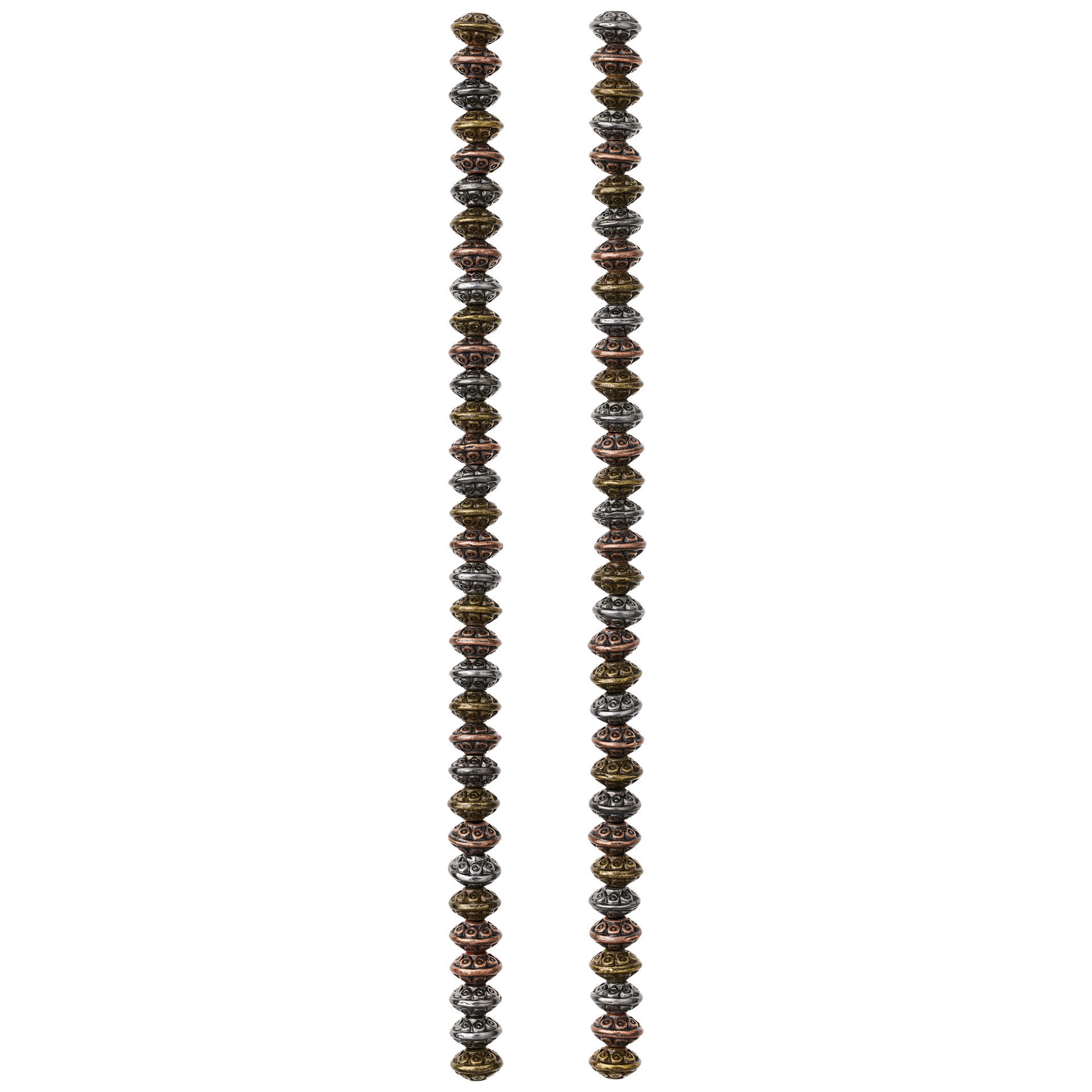 slide 3 of 3, Carved Metal Bicone Beads, 6mm By Bead Landing, 6 mm