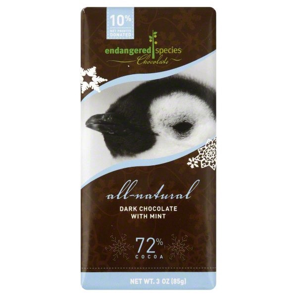 slide 1 of 1, Endangered Species Natural Dark Chocolate With Peppermint Crunch, 3 oz