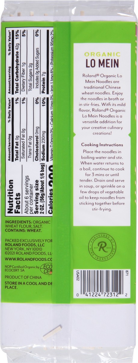 slide 5 of 9, Roland Organic Lo Mein Noodles, 12.8 oz