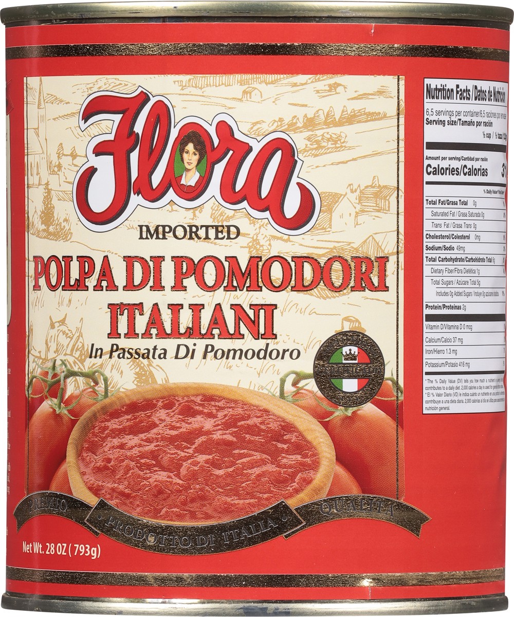 slide 9 of 11, Flora Italian Tomatoes Crushed in Puree 28 oz, 28 oz