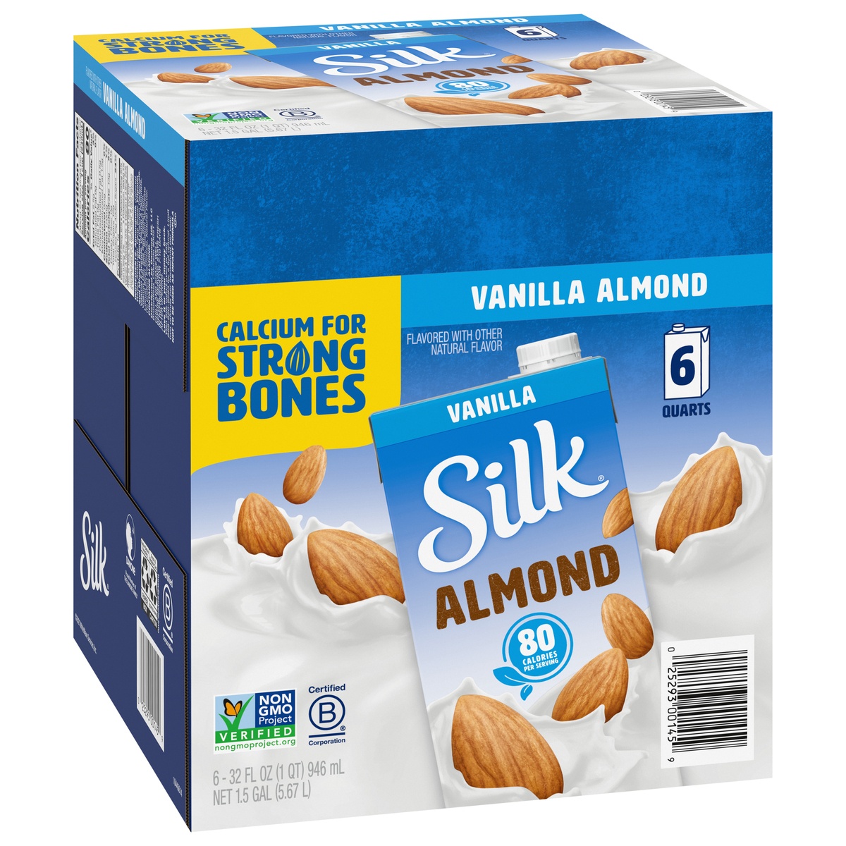 slide 2 of 11, (Pack of 6) Silk Shelf-Stable Vanilla Almond Milk, 32 fl oz