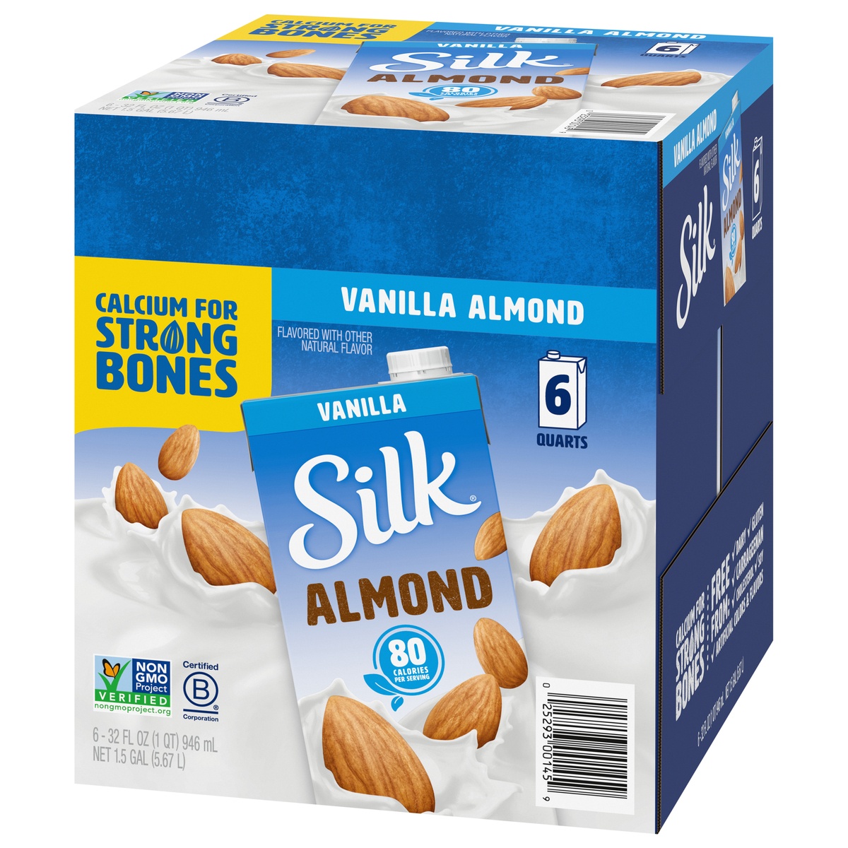 slide 3 of 11, (Pack of 6) Silk Shelf-Stable Vanilla Almond Milk, 32 fl oz
