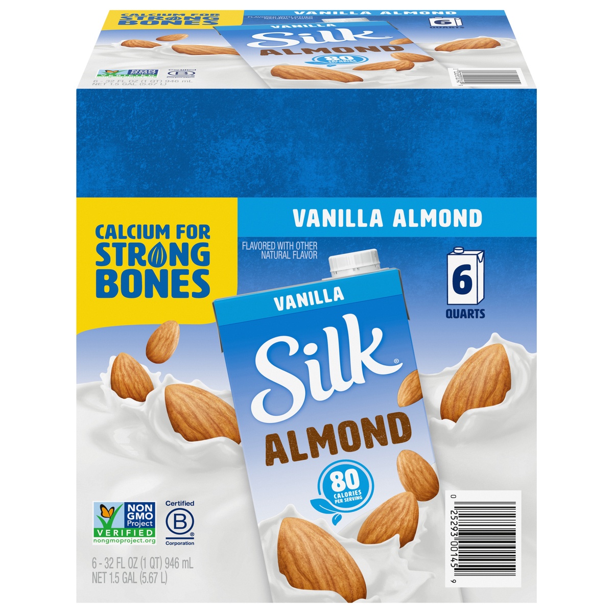 slide 1 of 11, (Pack of 6) Silk Shelf-Stable Vanilla Almond Milk, 32 fl oz