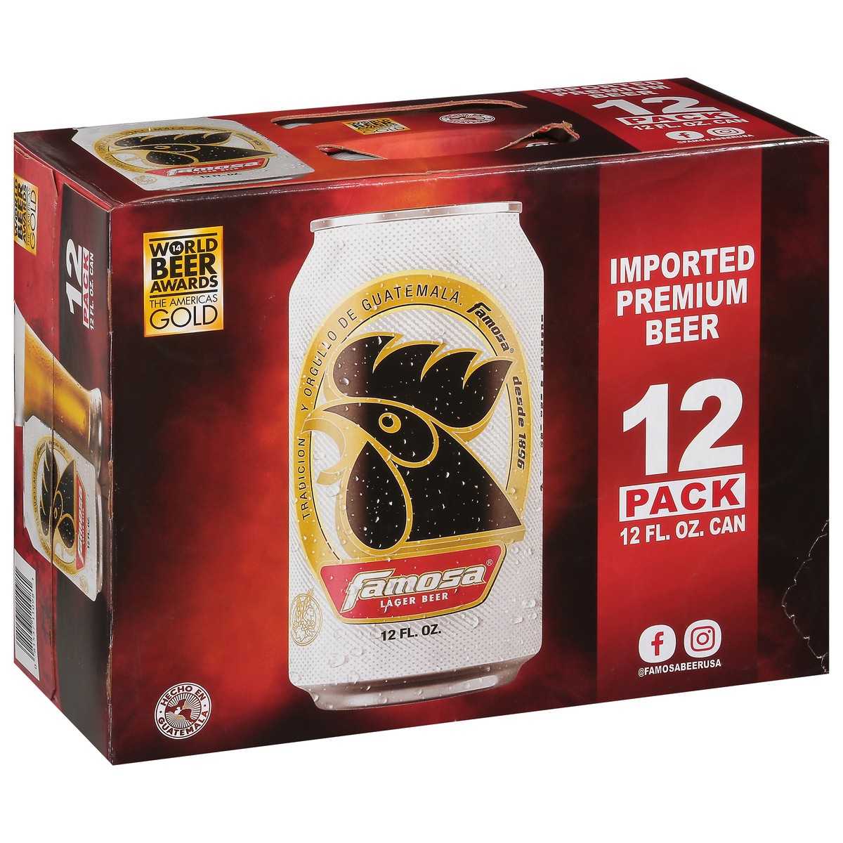 slide 3 of 9, Famosa Lager Beer 12 - 12 fl oz Cans, 12 ct; 12 oz