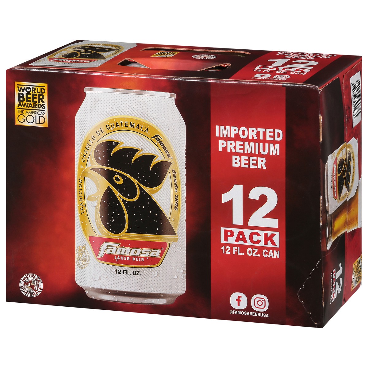 slide 6 of 9, Famosa Lager Beer 12 - 12 fl oz Cans, 12 ct; 12 oz