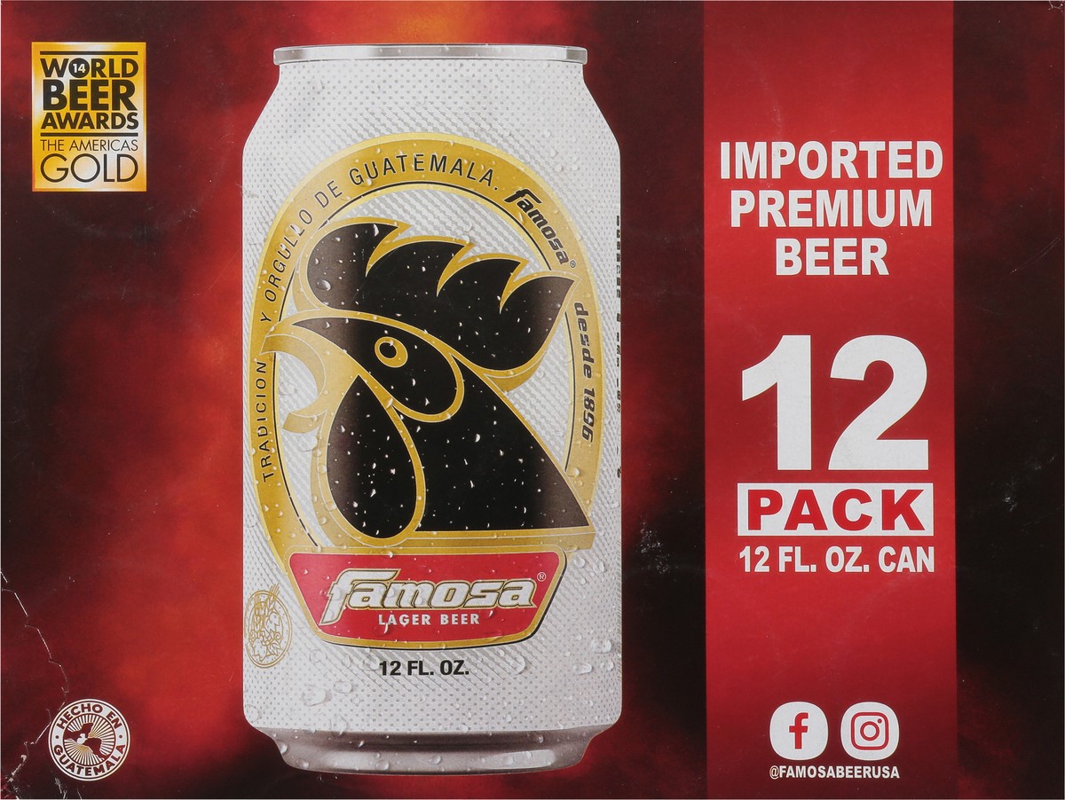 slide 5 of 9, Famosa Lager Beer 12 - 12 fl oz Cans, 12 ct; 12 oz