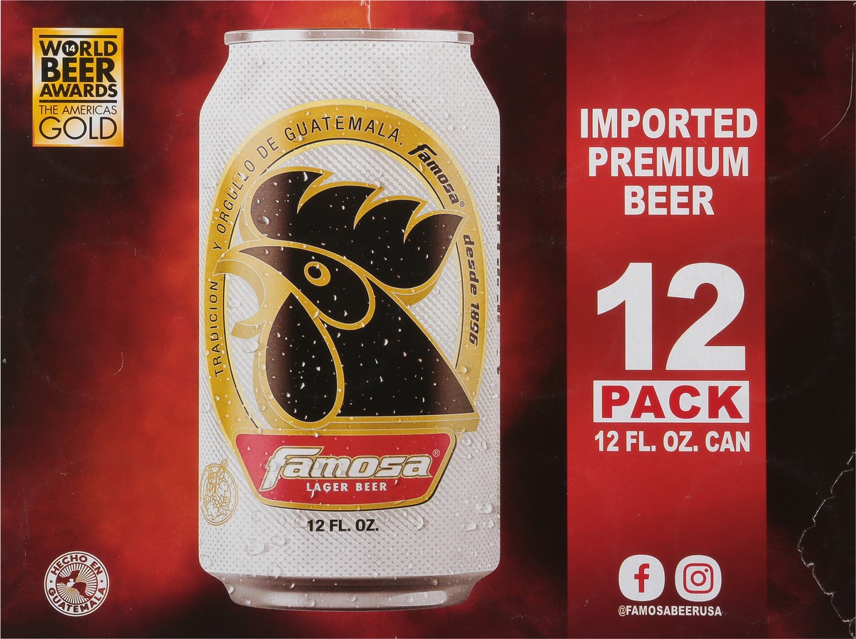 slide 7 of 9, Famosa Lager Beer 12 - 12 fl oz Cans, 12 ct; 12 oz