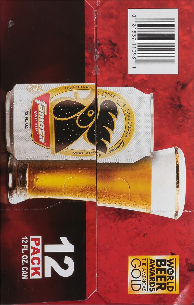 slide 9 of 9, Famosa Lager Beer 12 - 12 fl oz Cans, 12 ct; 12 oz