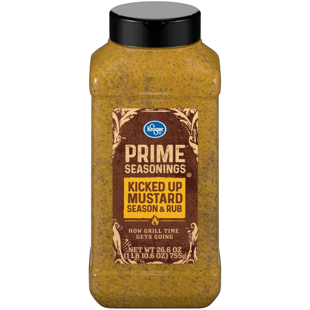 slide 1 of 1, Kroger Prime Seasonings Kicked Up Mustard Season & Rub, 26.6 oz