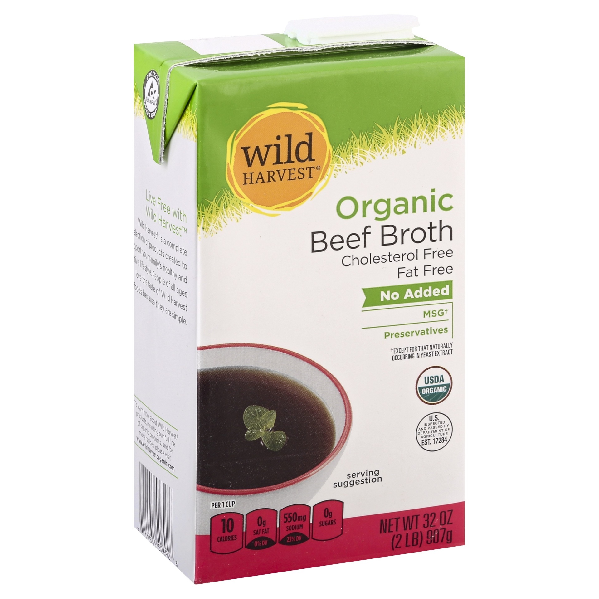 slide 1 of 1, Wild Harvest Organic Beef Broth, 32 oz