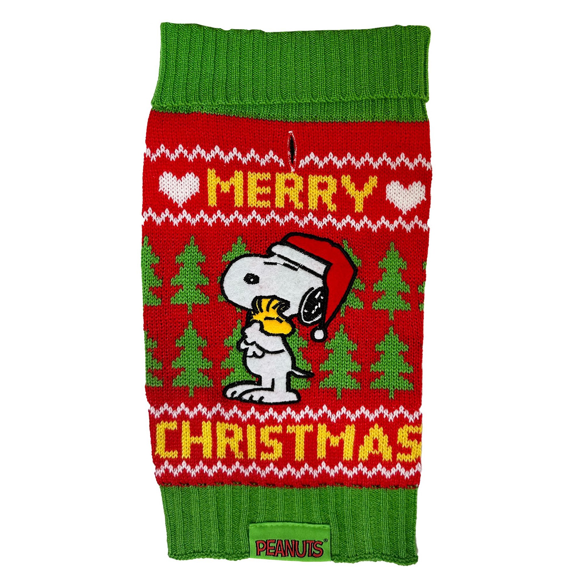 slide 1 of 1, GMason Peanuts Holiday Snoopy Merry Christmas" Dog Sweater", 1 ct; X small