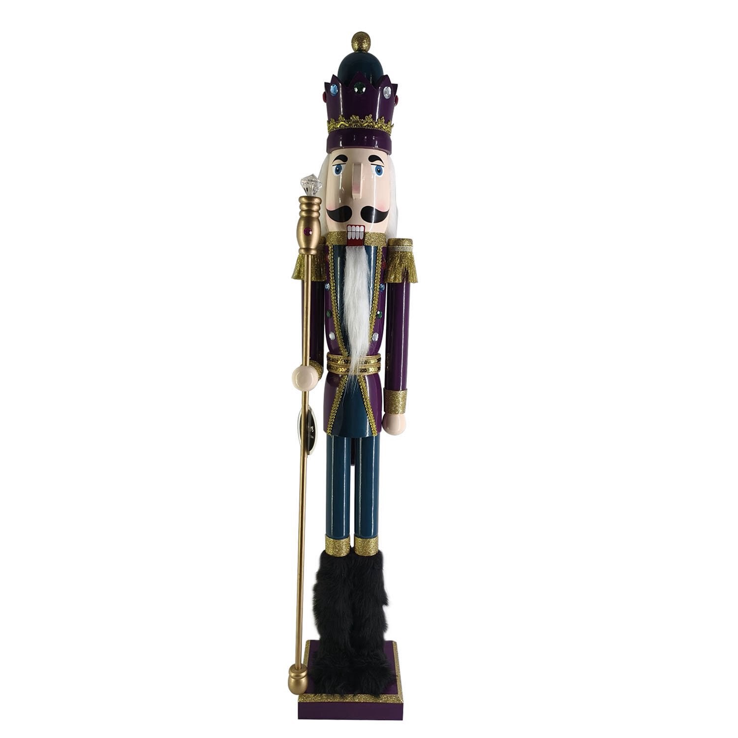 slide 1 of 4, SIGNATURE BRANDS Joyward Wood Nutcracker W/ Staff, 1 ct