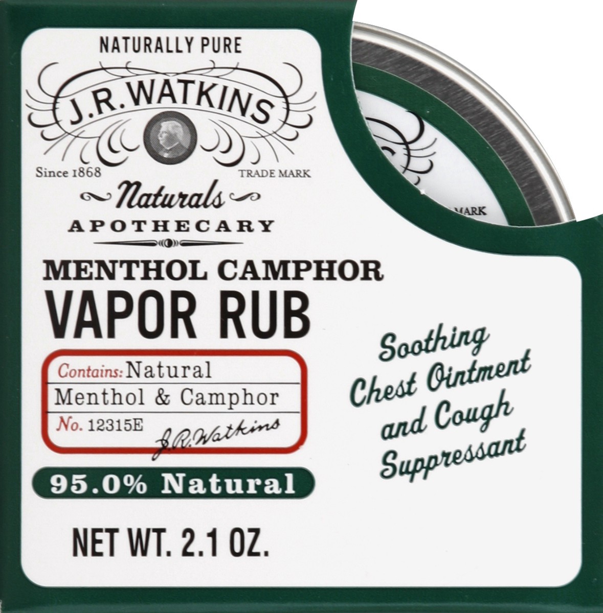 slide 1 of 5, J.R. Watkins Vapor Rub 2.1 oz, 2.1 oz