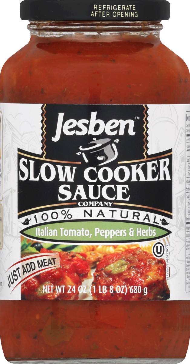 slide 2 of 2, Jesben Slow Cooker Sauce Italian Tomato, 24 oz
