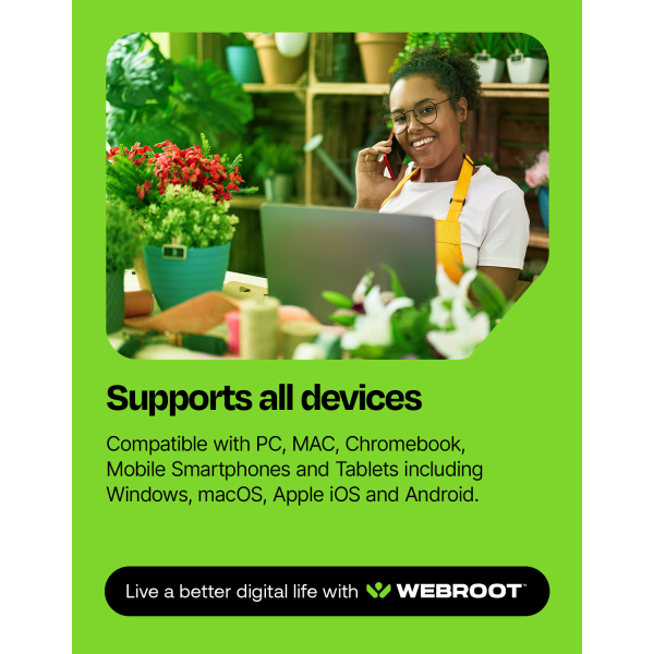 slide 4 of 8, Webroot Internet Security Complete With Antivirus Protection 2020, For 5 Pc And Apple Mac Devices, 1-Year Subscription, Traditional Disc, 1 ct