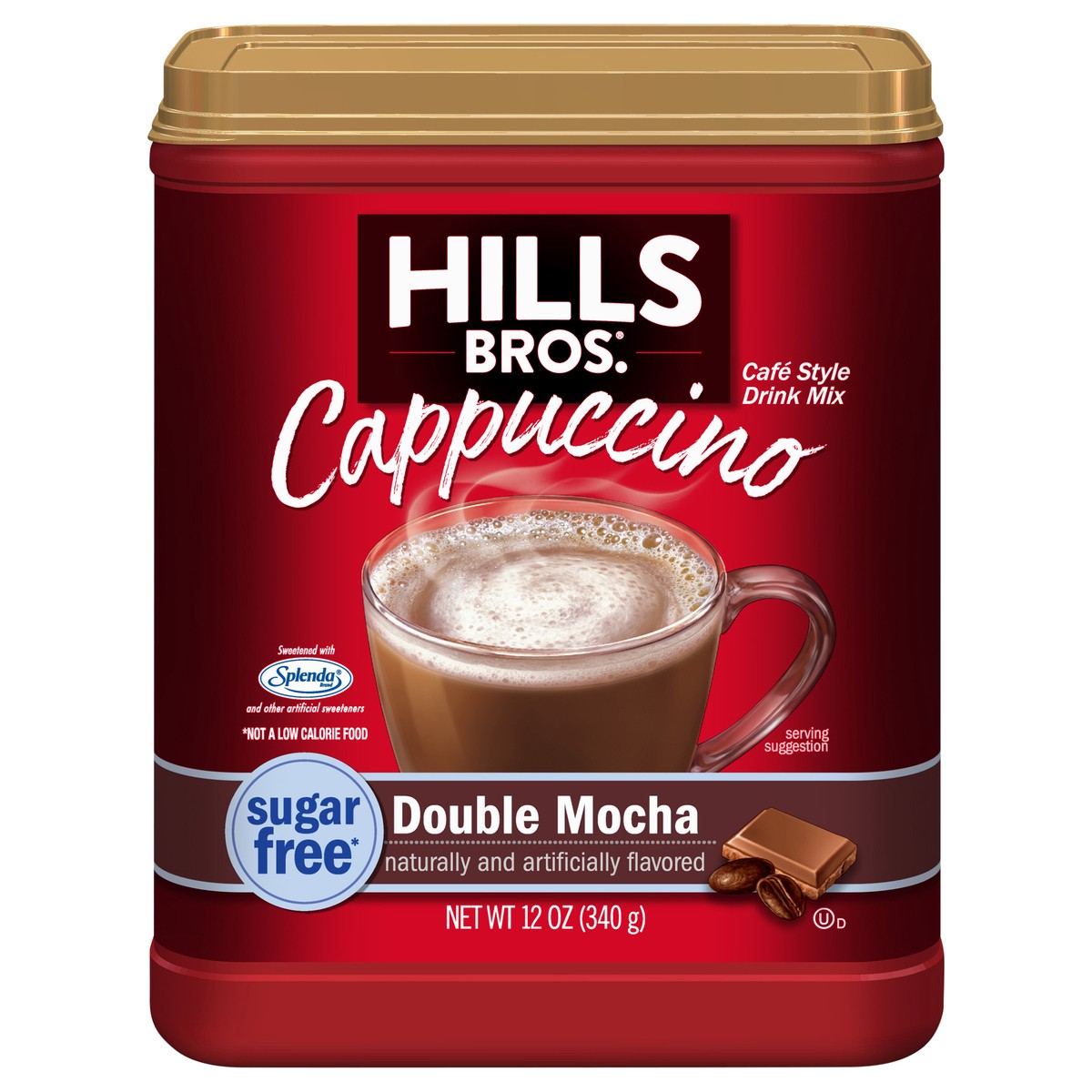 slide 1 of 13, Hills Bros. Sugar-Free Double Mocha Cappuccino Cafe Style Drink Mix - 12 oz, 12 oz