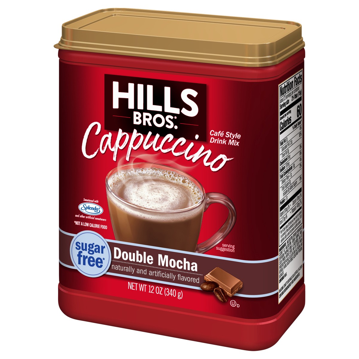 slide 4 of 13, Hills Bros. Sugar-Free Double Mocha Cappuccino Cafe Style Drink Mix - 12 oz, 12 oz