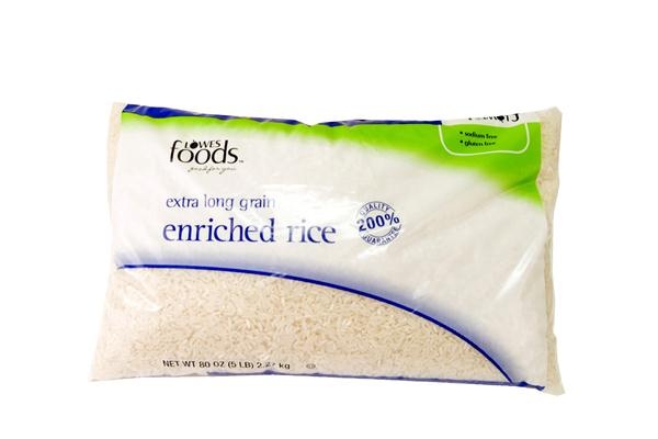 slide 1 of 1, Lowes Foods Long Grain White Rice, 80 oz