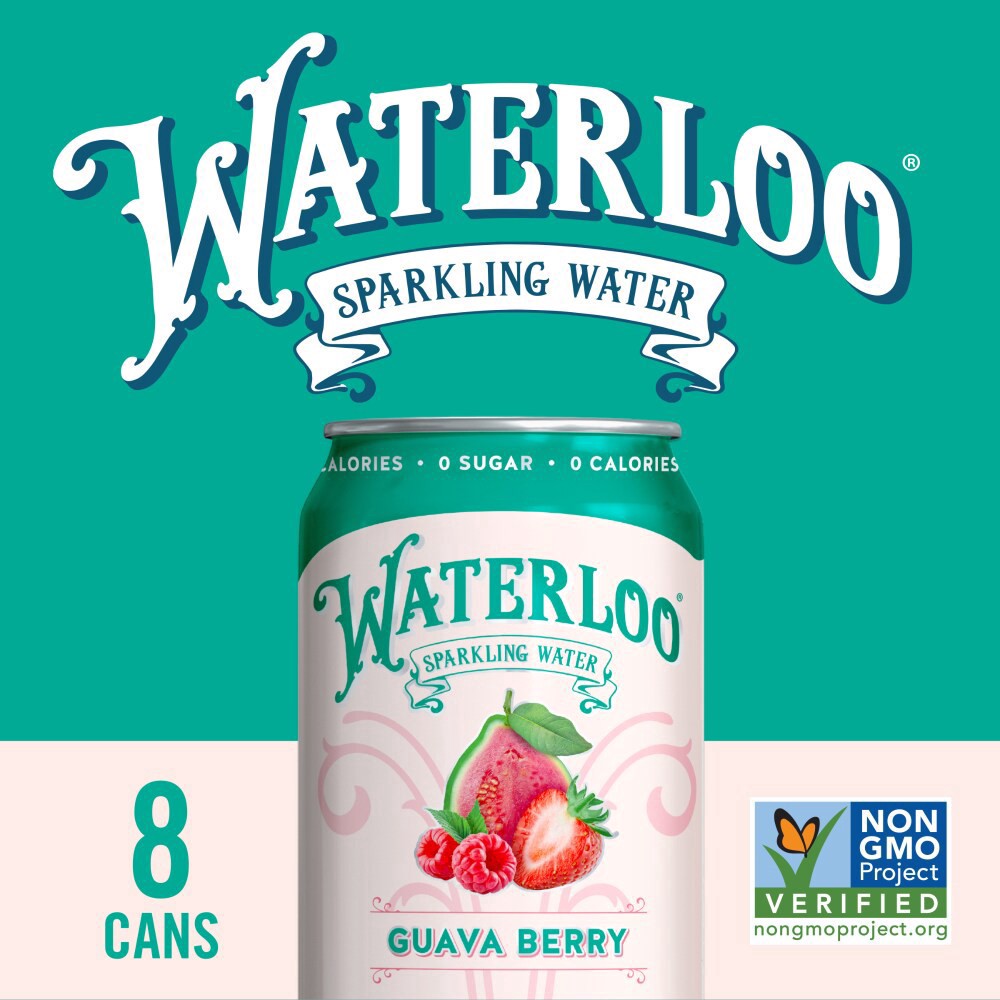 slide 3 of 4, Waterloo Guava Berry Sparkling Water - 8pk / 12 fl oz Cans, 8 ct; 12 fl oz