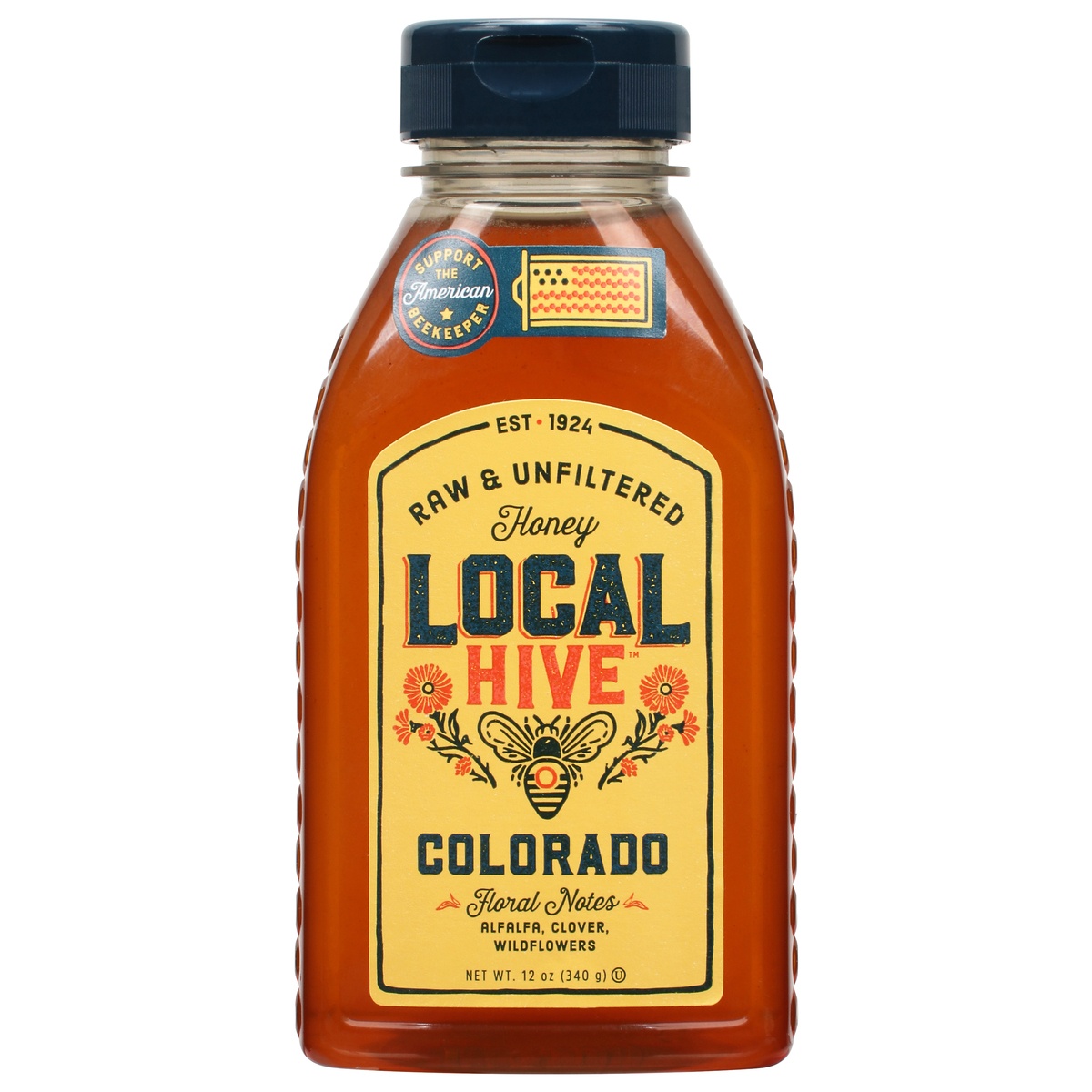 slide 1 of 1, Local Hive Colorado Raw & Unfiltered Honey -12oz, 