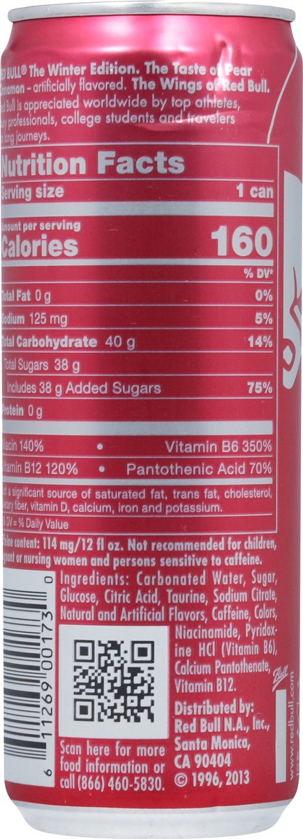 slide 12 of 12, Red Bull The Winter Edition Pear Cinnamon Energy Drink 12 fl oz, 12 fl oz