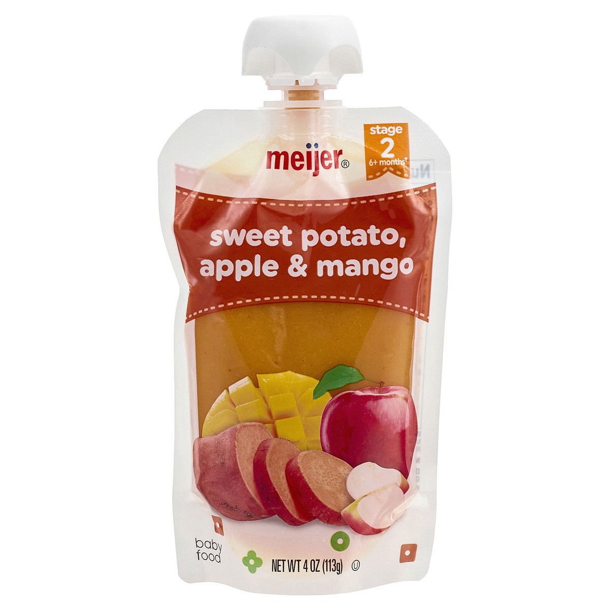 slide 1 of 5, Meijer Sweet Potato, Apple, and Mango Baby Food Pouch, 4 oz