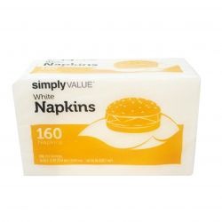 slide 1 of 1, Simply Value White Lunch Napkins, 160 ct