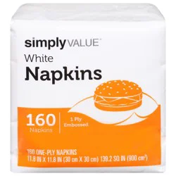 Simply Value White Lunch Napkins